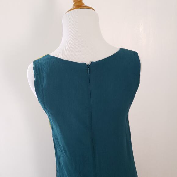 Anthropologie HD in Paris Jules Colorblock Shift Drop Waist Flapper Teal Women 4 - Picture 6 of 12